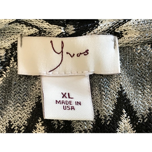 Yvos Open Front Wave Striped Knit Cardigan XL - Picture 7 of 8